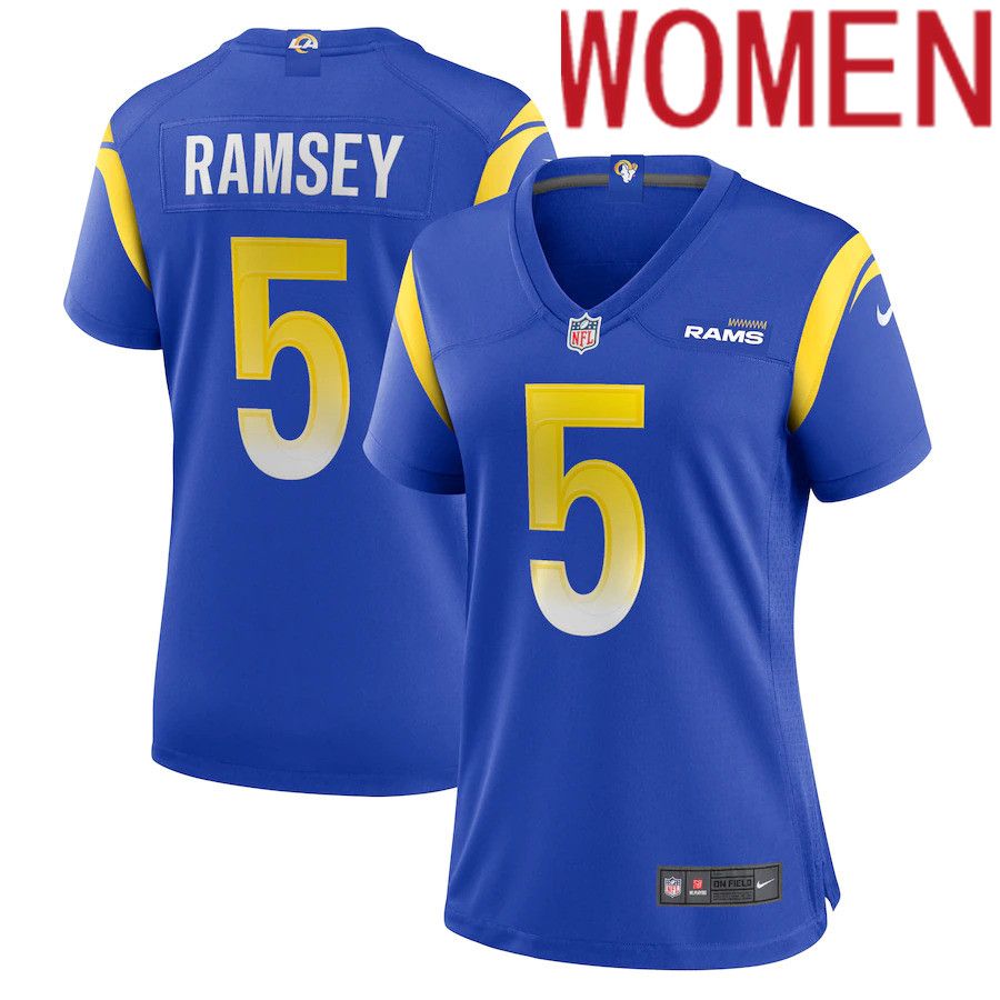Women Los Angeles Rams #5 Jalen Ramsey Nike Royal Player Game NFL Jersey